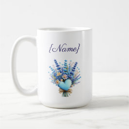 Blaue Wildblumen-Name-Tasse – Individuelles Blumen Kaffeetasse