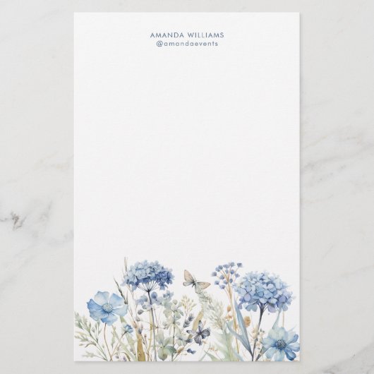 Blaue Wildblumen Papier für das Papier für das Pap (Vorderseite)