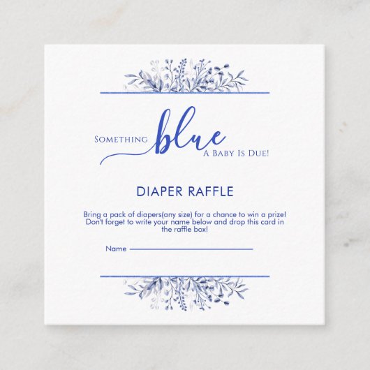 Blaue Wildblumen-Something-Blue-Windel-Raffel Begleitkarte (Vorderseite)
