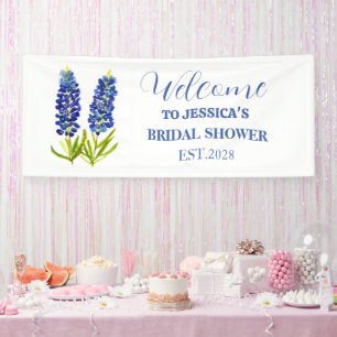 Blaue Wildblumen Texas Brautparty Banner