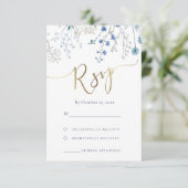 Blaue Wildblumen UAWG Hochzeit RSVP Karte (Stehend Vorderseite)