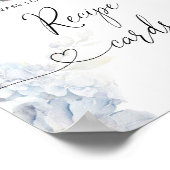 Blaue Wildblumen verließ hier Ihre Rezeptkarte Poster (Ecke)