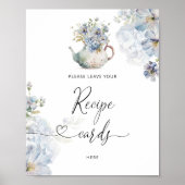 Blaue Wildblumen verließ hier Ihre Rezeptkarte Poster (Vorne)