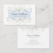 Blaue Wildblumen Visitenkarte (Vorne/Hinten)