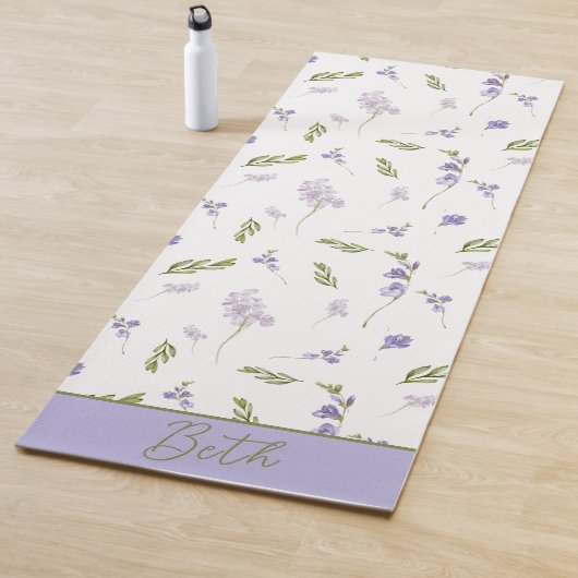 Blaue Wildblumen-Wasserfarbe Benutzername  Yogamatte (Beispiel)