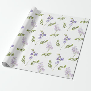 Blaue Wildblumen-Wasserfarbe Geschenkpapier