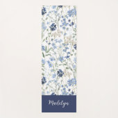Blaue Wildblumen-Wasserfarbe-Individualisierter Na Yogamatte (Vorderseite)
