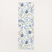 Blaue Wildblumen-Wasserfarbe-Individualisierter Na Yogamatte (Rückseite)