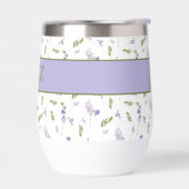 Blaue Wildblumen-Wasserfarbe-Monogramm-Name  (Links)