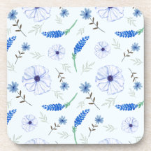 Blaue Wildblumen-Wasserfarbe-Unterlage