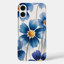 Blaue Wildblumen-Wasserfarben-Handyhülle