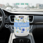Blaue Wildblumen-Wasserfarben-Monogramm-Name