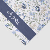 Blaue Wildblumen-Wasserfarben-Name Seidenpapier (Ausschnitt)