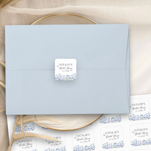 Blaue Wildblumen Zarte Blumenpracht Quadratischer Aufkleber