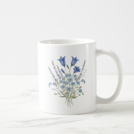 Blaue Wildblumenbouquet Kaffeetasse (Rechts)