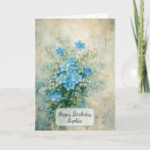 Blaue Wildblumenbouquet Karte (Vorderseite)