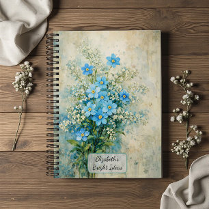 Blaue Wildblumenbouquet Notizblock
