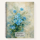 Blaue Wildblumenbouquet Notizblock (Vorderseite)