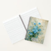 Blaue Wildblumenbouquet Notizblock (Innenseite)
