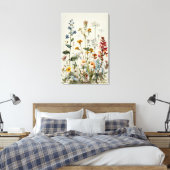 Blaue Wildblumenstrauß mit blauer Spitze Leinwanddruck (Insitu (Schlafzimmer))