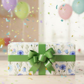 Blaue Wildblumenwiese Geschenkpapier