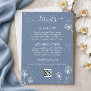 Blaue Wilde Blume Boho Hochzeitsdetails Begleitkarte