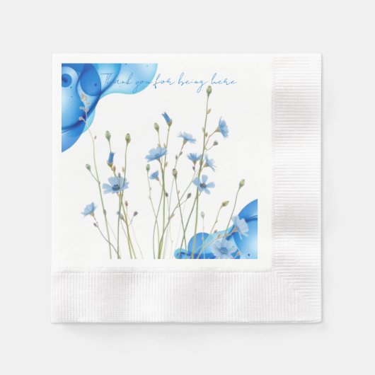 Blaue Wilde Blume Serviette (Vorderseite)