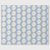 Blaue Wilde Blumenkrone Elegante Botanik Geschenkpapier (Flach)