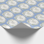 Blaue Wilde Blumenkrone Elegante Botanik Geschenkpapier (Ecke)