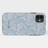 Blaue Wilde Tiger Streifen Case-Mate iPhone Hülle (Rückseite (Horizontal))