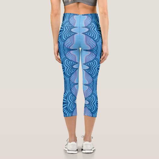 Blaue Wildfänge Hochwaisted Capris (Rückseite)