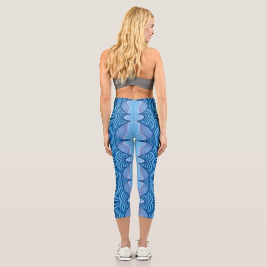 Blaue Wildfänge Hochwaisted Capris (Rückseite)