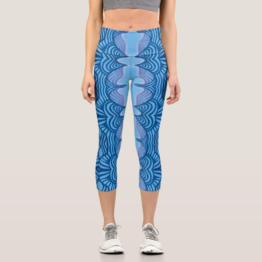 Blaue Wildfänge Hochwaisted Capris (Vorderseite)