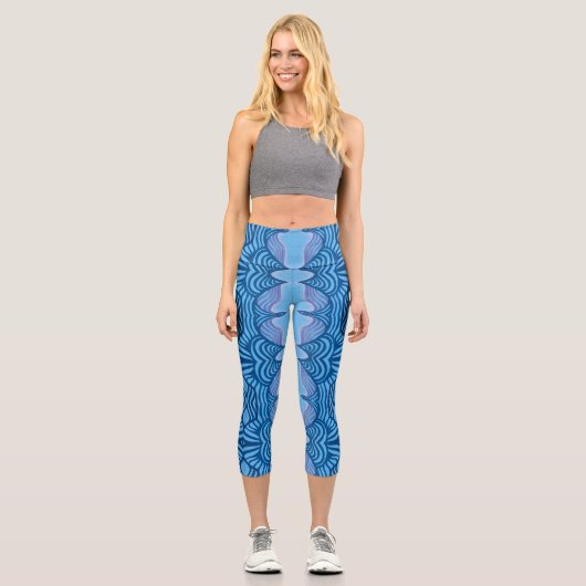 Blaue Wildfänge Hochwaisted Capris (Vorderseite)