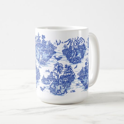 Blaue Wildtier-Kaninchen Hirschfäule Kaffeetasse (VorderseiteRechts)
