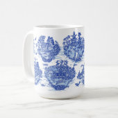 Blaue Wildtier-Kaninchen Hirschfäule Kaffeetasse (Vorderseite Links)