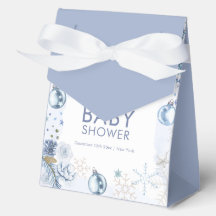 Blaue Willkommens-Schneeflocken-Blumen-Winter-Baby