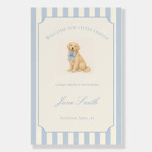 Blaue Willkommensschilder für Golden Retriever Bab