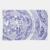 Blaue Willow China Muster mit Personalisiertem Nam Geschirrtuch (Horizontal)