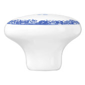 Blaue Willow Design Whale Whimsical Gesichter rech Keramikknauf (Seitenansicht)