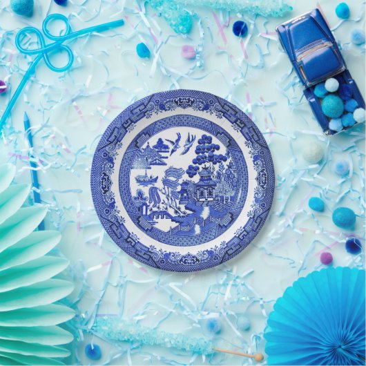 Blaue Willow Musterpapierplatte Pappteller (Party)