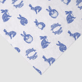 Blaue Willow Rabbit Whimsical Isle of Rabbits Seidenpapier (Detail)