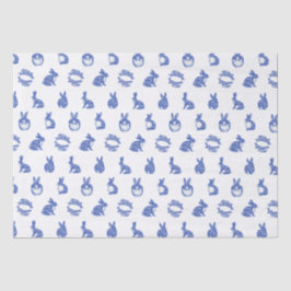 Blaue Willow Rabbit Whimsical Isle of Rabbits Seidenpapier