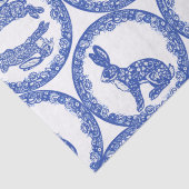 Blaue Willow Rabbit Whimsical Isle of Rabbits Wrap Seidenpapier (Detail)