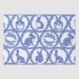 Blaue Willow Rabbit Whimsical Isle of Rabbits Wrap Seidenpapier