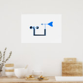 Blaue Windgeschwindigkeit und Wetterschwankung Poster (Küche)