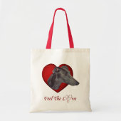 Blaue Windhund-Liebe-Herz-HundeTaschen-Tasche Tragetasche (Vorne)