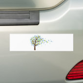 Blaue windige Baum-Eule Autoaufkleber (Auf Auto)