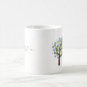 Blaue windige Baum-Eule Kaffeetasse (Mittel)