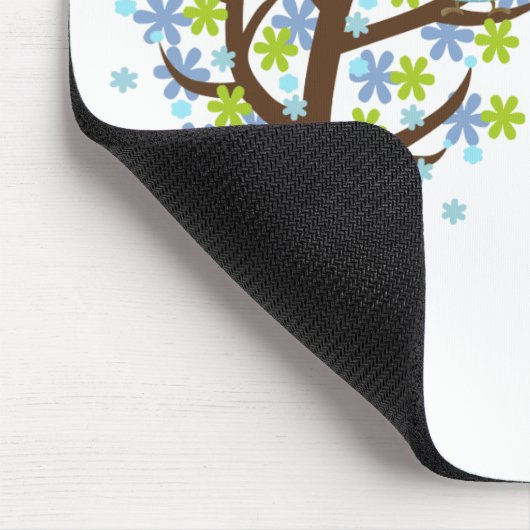 Blaue windige Baum-Eule Mousepad (Ecke)